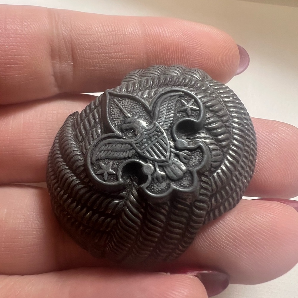 VINTAGE BSA BOY SCOUTS OF AMERICA METAL EAGLE NECKERCHIEF SLIDE